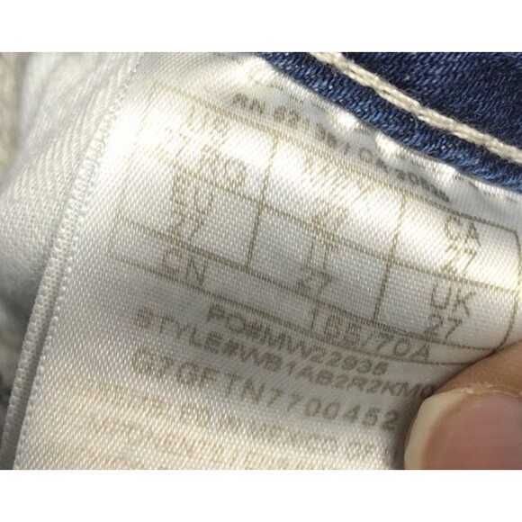 Guess Denim Jeans Size 27R Power Stretch Skinny Distressed Factory Destroyed - Picture 14 of 16